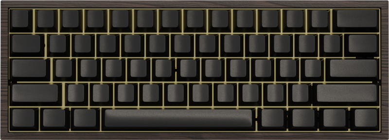 K-OnE keyboard unit with dark walnut wood and brass metal